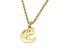 Elefezar Collar de metal con letra inicial del alfabeto inglés antiguo