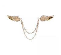 Elegabrillia 2 Piezas Broche de Ángel Cadena Broche Alfiler Solapa Pechera Material Aleación con Brillantes Fijación Firme Y Ligera Adecuado para Bodas Fiesta, multicolor, 3 piezas