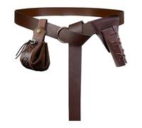 Elegabrillia Cinturón de Caballero Funda para Herramientas, Bolsa con Cordón de Rana de PU, Accesorio de Fiesta para Hombres Y Mujeres, para Drama, Ju, MarrÓn