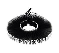 Elegabrillia Collarín con para Disfraces de Cuello Ruff de Encaje Adecuado para Representaciones Artísticas Históricos, Negro