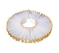 Elegabrillia Collarín con para Disfraces de Cuello Ruff de Encaje Adecuado para Representaciones Artísticas Históricos, Oro Blanco