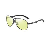 Elegabrillia Gafas de Sol para Hombre Clásicas Estilo Vintage con Protección UV Montura Metálica Lentes Diseño de Puente Suave Adecuadas para Playa, lente amarilla, universal
