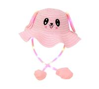 Elegabrillia Gorro de para Niños con Orejas Iluminadas para Divertirse Y Realizar Actividades Al Aire Libre, Rosa, universal