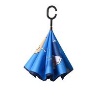Elegabrillia Infantil Invertido de Doble Capa con Protección Solar y Lluvia Mango en C para Manos Libres Material de Fibra de Vidrio Adecuado para Viajes, Estilo un