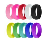 Elegabrillia Juego de 10 Anillos de Caucho de Silicona de 8 Mm, Colores, Ideales para Actividades Al Aire Libre, Joyería Flexible, US Size6