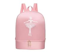 Elegabrillia Mochila Ballet Niños con Fondo Separado para Zapatillas Tiradores Estilizados en Forma de Princesa Material Adecuada para Actividades Físicas Escuela, Rosa, Estándar