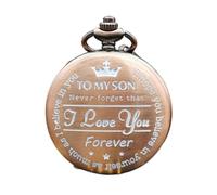 ELEGAM Pocket Watches for Men,Pocket Watch,1 Pc To My Son Quartz Pocket Watch Vintage Roman Numeral Display Pendant Men Women Watch-Red (Color : Red) (Color : Rosso)