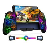 Elegamefy Controlador de conmutación para Nintendo Switch/OLED con 9 luces de color, modo portátil, programación y accesorios de controlador inalámbrico Turbo One Piece