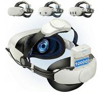 Elegamefy Headstrap para Meta Quest 3/3s/Quest 2 con batería de 10.000 mAh, tiempo de juego extraíble y prolongado, 5 horas, doble husillo ajustable