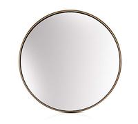 Elegance by Casa Chic - Gran Espejo de Pared Metálico - 58.5 cm de diámetro - Metal Galvanizado - Oro