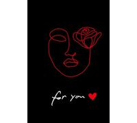 Elegance in a Single Line:Minimalist Woman&Rose Journal: Asthetic One-Line Art Notebook.Matte Black Cover with Red Heart Detail.