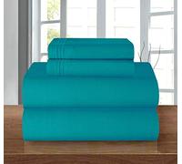 Elegance Linen ® Juego de sábanas de 1500 Hilos, Resistente a Las Arrugas, Ultra Suave, de Lujo, 4 Piezas, Bolsillo Profundo de hasta 16 Pulgadas, Muchos tamaños y Colores, California King, Turquesa