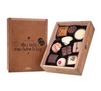 Elegance Mini - Geburtstag - 10 chocolates artesanales en caja de madera | Calidad superior | Cumpleaños | Regalo de chocolate | Idea de regalo | Mujer | Hombre