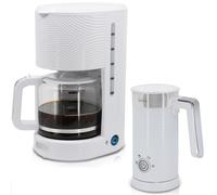 Elegance Set Cafetera Goteo 10 Tazas Café Filtro + Espumador de Leche Eléctrico