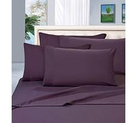 Elegancia y Confort 1500 Hilos Egipcio Calidad 6 Piezas Resistente a Las Arrugas Lujoso Juego de sábanas, Eggplant Purple, Matrimonio