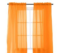Elegancia y Confort 2 Piezas Panel de Pura con 2 Pulgadas de Rod Bolsillo - Ventana Cortinas 152,4 cm, Anchura x 84-Inch Longitud - Naranja