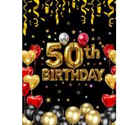 Elegant 50th Birthday Guest Book - Gold & Black Keepsake Memory Book. perfect for milestone celebrations Capture the joy, laughter, and love