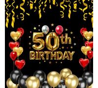 Elegant 50th Birthday Guest Book - Gold & Black Keepsake Memory Book. perfect for milestone celebrations Capture the joy, laughter, and love