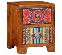 Elegant Acacia Wood Nightstand 35x35x45 cm with Storage Shelf, Solid Wood Bedside Table for Bedroom, Rustic Honey Brown Finish, Sturdy and Durable