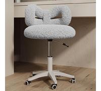 Elegant Adjustable Height Vanity Makeup Chair with Back For Teenage Women Home Office Chair On Wheels(D-One Size)