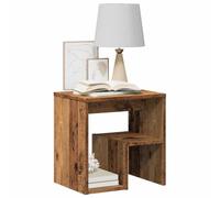 Elegant Aged Wood Nightstand 40x30x40cm - Engineered Wood Bedside Table with Spacious Storage, Sturdy Top for Lamp Decor, Versatile for Bedroom & Living Room, Easy to Clean