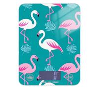 Elegant Animal Flamingo Peach Cyan - Báscula de cocina impermeable para alimentos, 5 kg/5 g, báscula pequeña en gramos con 4 unidades para dieta de cocina espresso (pilas no incluidas)