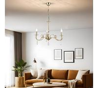 Elegant Antiquation Chandelier, Metal Body, Adjustable Height 54-92 cm, 3 x E14 Socket (Max 40W), Stylish Lighting for Modern Homes, IP20 Rated