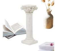 Elegant Architectural Figurine, Retro Column Sculpture, Ornate with Corinthian Top, Timeless Stone Texture Display Base, Vertical Pedestal with Stable Build, Table Centerpiece for Party and Event