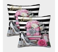 Elegant Beauty Gifts-Paris Chic Lifestyle Fundas De Cojín Del Sofá Juego De 2 Available All Seasons Fundas De Almohada Decorativos Cuadrado Almohada Funda De Almohada Para Sala Hogar 40x40cm