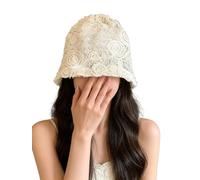 Élégant béret Blanc en Maille ajourée Dentelle/Crochet Léger et respirant Accessoire d'été au Charme Vintage