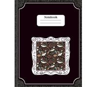 Elegant Birds & Florals Notebook: 8.5 x 11 Personalized Lined Journal with Ornate Vintage Frame and Chickadee Pattern 100 pages