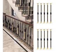 Elegant Black And Gold Stair Baluster Posts - Durable Metal for Level & Slope Staircases Hotels Villas & Offices Fall Prevention - Set of 110