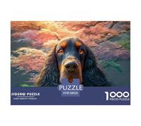 Elegant Black Cocker 1000 Pcs Ökopapier Puzzle Puppy Lebendige Bilder Familienspiel Puzzles Für Erwachsene Und Kinder 38x26cm/1000pcs