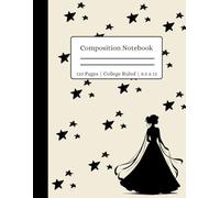 Elegant Black Princess Composition Notebook - College Ruled, 110 Pages, Large 8.5 x 11 in - Classic Minimalist Journal for School, Writing, and Note-Taking