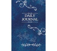 Elegant Blue Daily Journal Notebook: Aesthetic Star & Rose Border Lettering Pages - Deep Blue Canvas Hardcover Design
