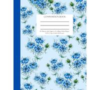 Elegant Blue Flower Composition Notebook: 160 Pages of College-Ruled Paper, 9.25 x 7.5 in - Perfect for Work, School, and Home