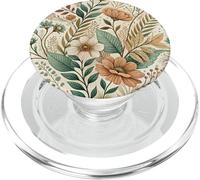 Elegant Boho Floral Pattern with Soft Neutral Tones PopSockets PopGrip para MagSafe
