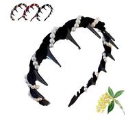Elegant Braided Pearl Headband - Vintage High Cranium Hair Hoop w/Teeth Grip, Crystal & Pearl Headpiece for Brides & Parties, Women, Girls (COLOR#3)