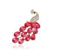 Elegant Brooches Pins Brooch Peacock Brooch for Women Wedding Dress Scarf Hat Accessories Scarf Pin Wedding Prom (Red Free Size)