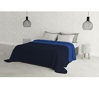 Elegant Cama Italiano Lino Verano Azul Colcha de Matrimonio 260 x 270 cm
