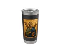 Elegant Catholic Icon of St. Andrew the Apostle Vaso térmico de acero inoxidable de doble pared