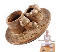 Elegant Ceramic Holder, Incense Candle Burner, Built in Ash Collector, Heat Resistant and Sturdy, Stylish Home Decor, 5,98 x 5,98 x 1,77 pulgadas, for Friends and Family