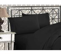 Elegant Comfort 1500 Hilos Arrugas y Resistente a la decoloración egipcia Calidad Ultra Suave Lujo Lujo 2 Piezas Fundas de Almohada, tamaño estándar, Negro