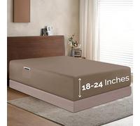 Elegant Comfort 1500 Premium Hotel Quality 18-24 Inches Deep - Extra Deep Pocket Single Fitted Sheet for High Mattress, Luxury and Softest, Smart Pocket - Wrinkle Free, King, Taupe