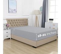 Elegant Comfort 1500 - Sábana Bajera Ajustable de Calidad hotelera de 18 a 21 Pulgadas de Profundidad, para colchón Alto, Lujosa y Suave, Bolsillo Inteligente, sin Arrugas, tamaño matrimonial, Color