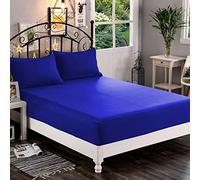 Elegant Comfort 1500 - Sábana Bajera de 1 Pieza de Calidad hotelera, Microfibra Suave de Calidad, Bolsillo Profundo de hasta 16 Pulgadas, Resistente a Arrugas y decoloración, tamaño Queen, Azul Rey