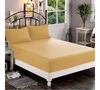 Elegant Comfort 1500 - Sábana Bajera de 1 Pieza, Microfibra de Calidad más Suave, Bolsillo Profundo de hasta 16 Pulgadas, Resistente a Las Arrugas y a la decoloración, tamaño matrimonial, Color Camel