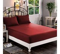 Elegant Comfort 1500 - Sábana Bajera de 1 Pieza, Microfibra de Calidad más Suave, Bolsillo Profundo de hasta 16 Pulgadas, Resistente a Arrugas y decoloración, tamaño King, Color borgoña