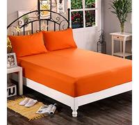 Elegant Comfort 1500 - Sábana Bajera de 1 Pieza, Microfibra de Calidad más Suave, Bolsillo Profundo de hasta 16 Pulgadas, Resistente a Arrugas y decoloración, tamaño matrimonial, Color Naranja