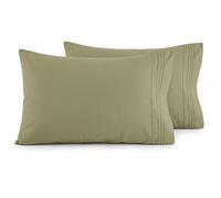 Elegant Comfort - 2 Fundas de Almohada ultrasuaves, 1500 Hilos de Calidad egipcia, Doble Cepillado, Microfibra de Calidad hotelera Resistente a Las Arrugas, estándar/Queen, Verde Salvia